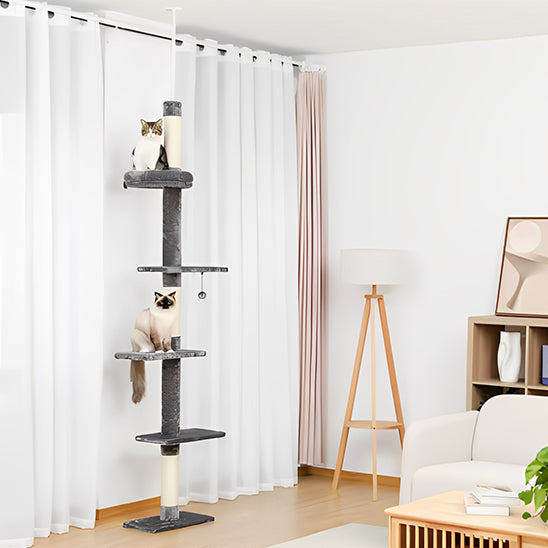 Arbre-a-chat-Reglable-bien-etre-gris-et-blanc
