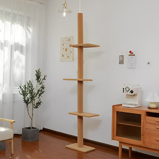 Arbre-a-chat-Reglable-pour-un-confort-felin-quotidien-beige