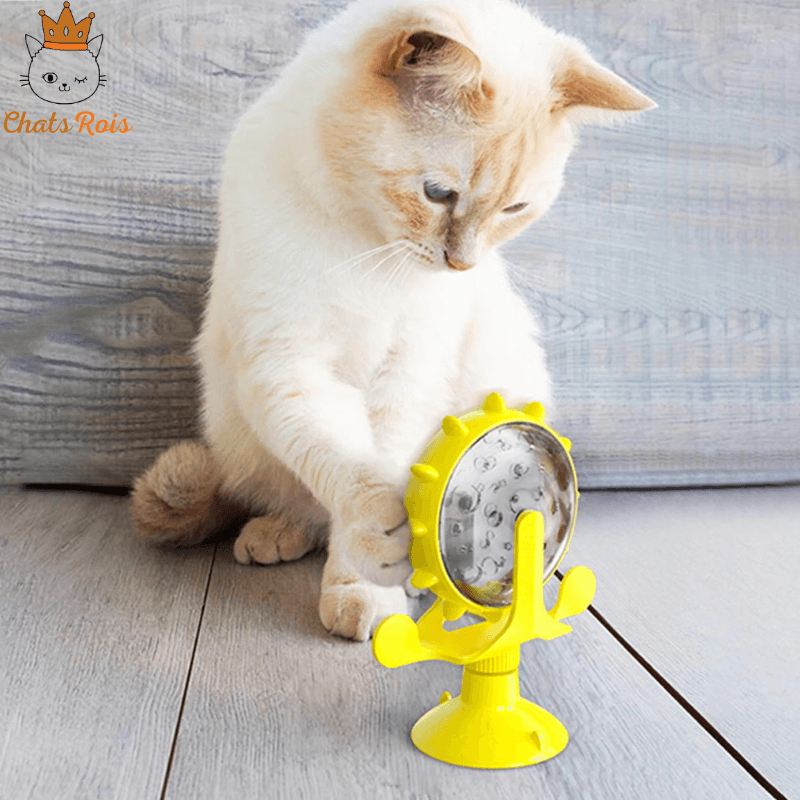 Distributeur-de-croquettes-pour-chat-rotatif-jaune