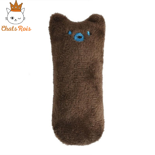 jouet-pour-chat-peluche-dent-brun